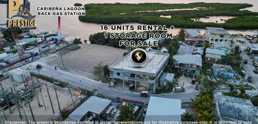 16 rental units + 1 storage near Caribeña Lagoon, Back Gas Station, San Pedro Town